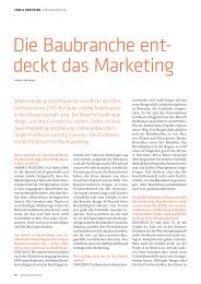 Die Baubranche ent- deckt das Marketing - ZIOUZIOU Institut für Bau ...