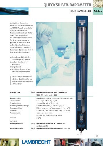 QUECKSILBER-BAROMETER - metes technology GmbH