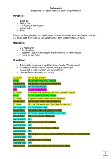 Aschenputtel Sketch Pdf Aschenputtel Sketch Pdf