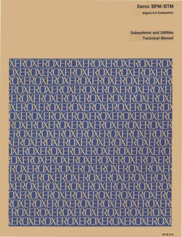 Xerox BPM 181M Sigma 5-8 Computers Subsystems ... - Bitsavers.org