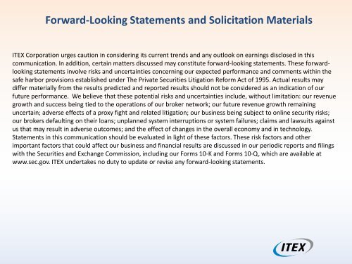 Investor Presentation - PDF (2564 KB) - Itex