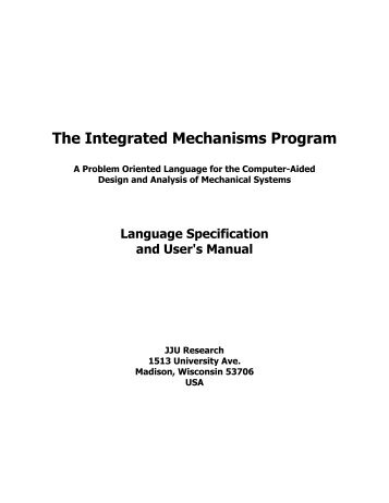 The Integrated Mechanisms Program - University of Wisconsin ...