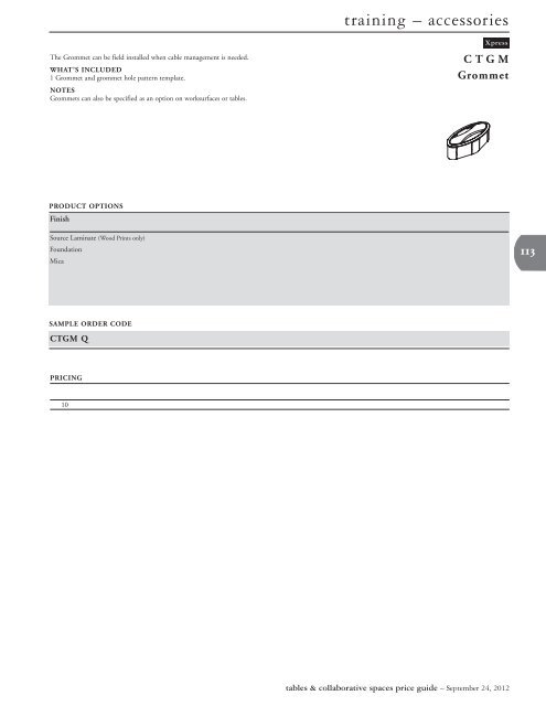 Tables & Collaborative Spaces Price Guide - Teknion