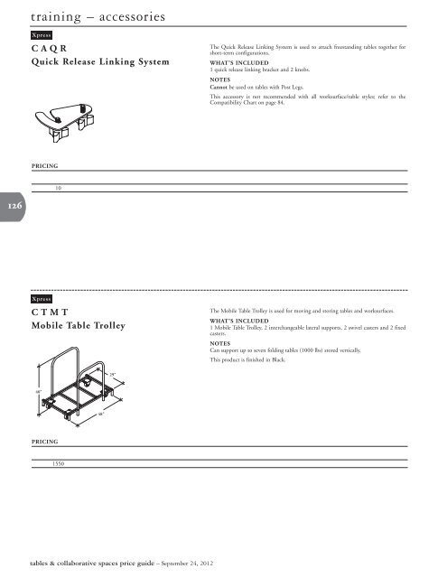 Tables & Collaborative Spaces Price Guide - Teknion