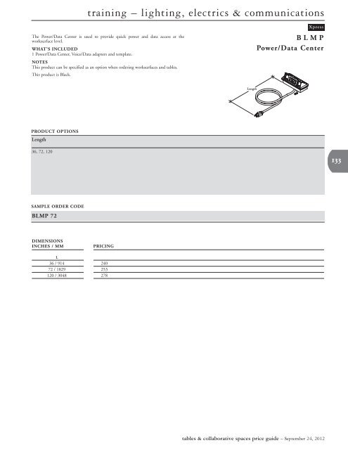 Tables & Collaborative Spaces Price Guide - Teknion