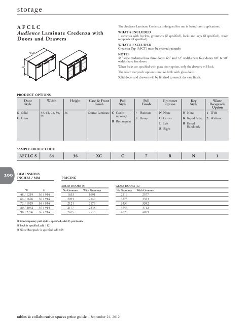 Tables & Collaborative Spaces Price Guide - Teknion