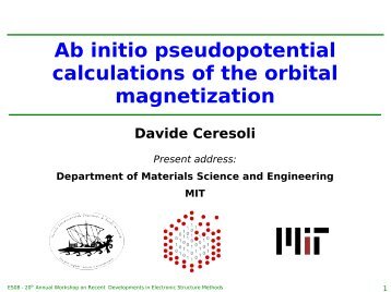 Ab initio pseudopotential calculations of the orbital magnetization