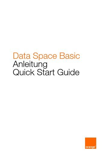 Data Space Basic Anleitung Quick Start Guide - Orange