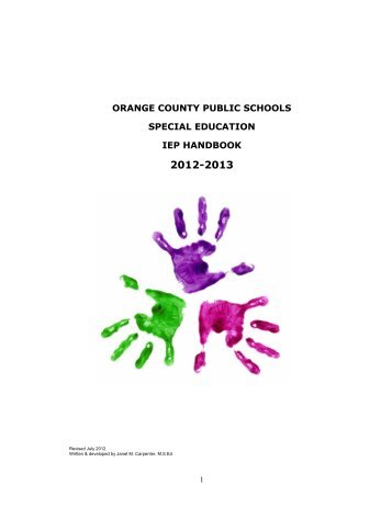 Implement the IEP - Orange County Public Schools
