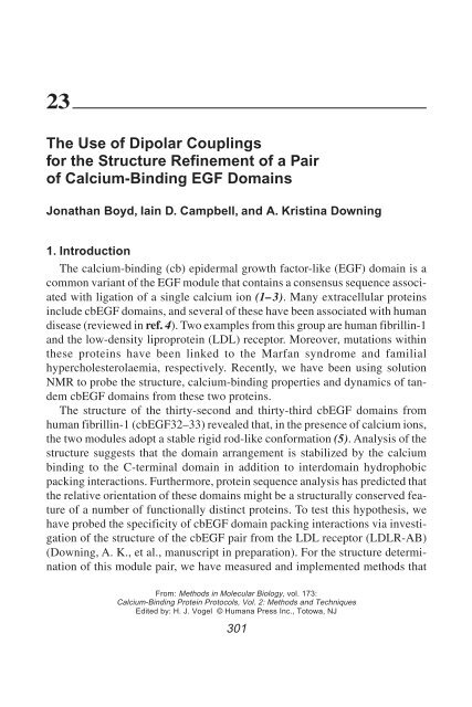 Calcium-Binding Protein Protocols Calcium-Binding Protein Protocols