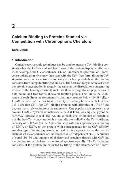 Calcium-Binding Protein Protocols Calcium-Binding Protein Protocols