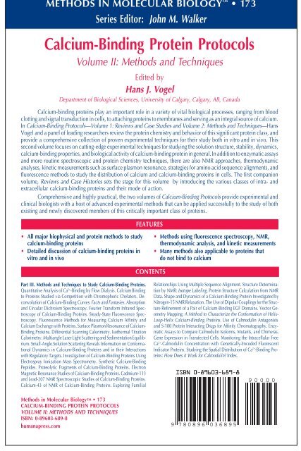 Calcium-Binding Protein Protocols Calcium-Binding Protein Protocols