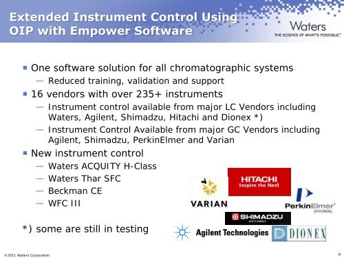 Chromatography Data Software 2008 Product Plan - Waters