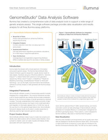 GenomeStudio Data Analysis Software - Illumina