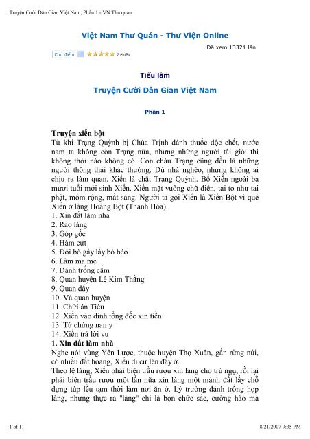 Truyện Cười Dan Gian Việt Nam Trường Thcs Hồng Phong