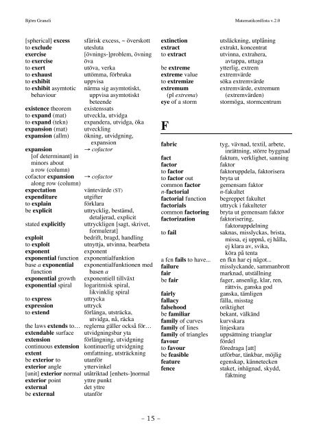 Engelsk-Svensk matematikordlista - math.ltu.se