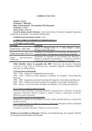 1 CURRICULUM VITAE Numele: CLIUS Prenumele: MIOARA Data ...