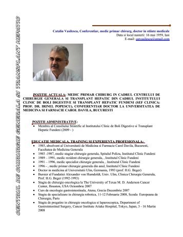 CV - Clinica de chirurgie Craiova TopMedical.com.ro