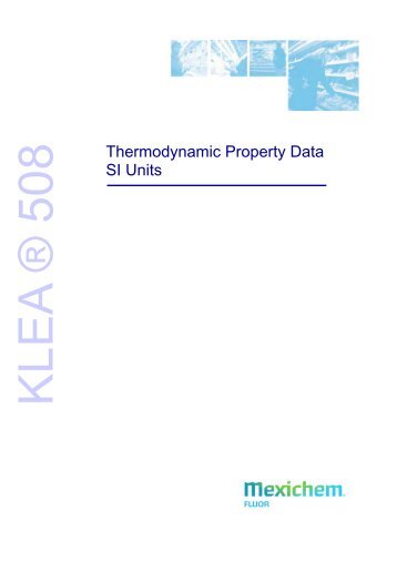 Thermodynamic Property Data SI Units - Mexichem Fluor
