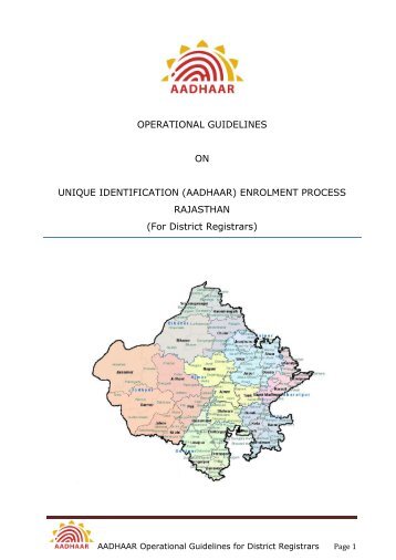 Aadhaar in Rajasthan - UID - Government of Rajasthan
