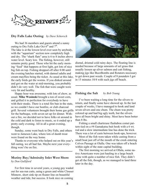 Creel Notes - Washington Fly Fishing Club