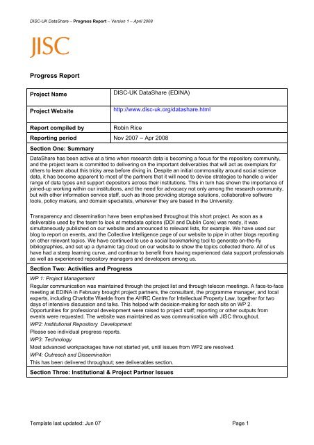 how to write a progress report for a project
