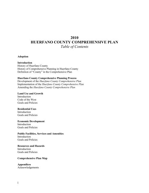 Huerfano County Zoning Map Huerfano County Comprehensive Plan Huerfano County Zoning Map Huerfano County Comprehensive Plan