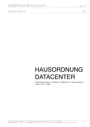 HAUSORDNUNG DATACENTER - Silver Server