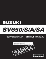 USE THIS MANUAL WITH: SV650 SERVICE MANUAL (99500 ...