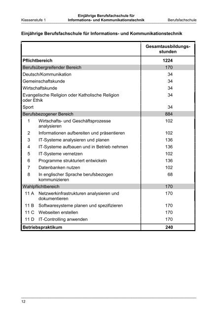 Lehrplan Technischer Assistent für Informatik - Bildungsmarkt ...