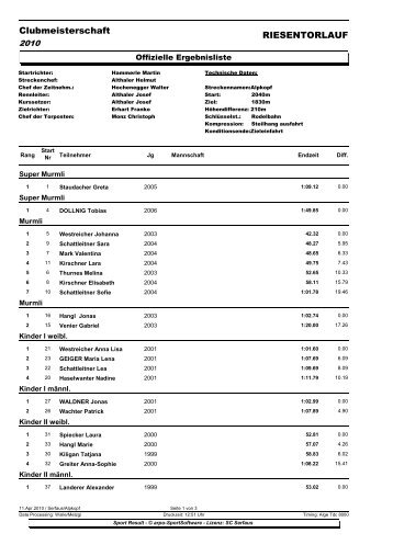 Clubmeisterschaft RIESENTORLAUF