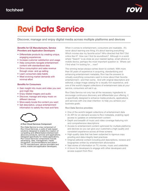 Rovi Data Service