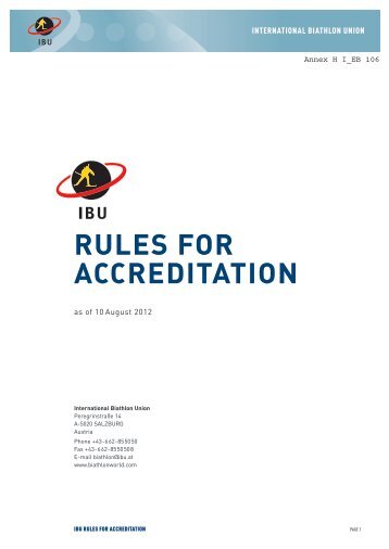 Rules for Accreditation - International Biathlon Union