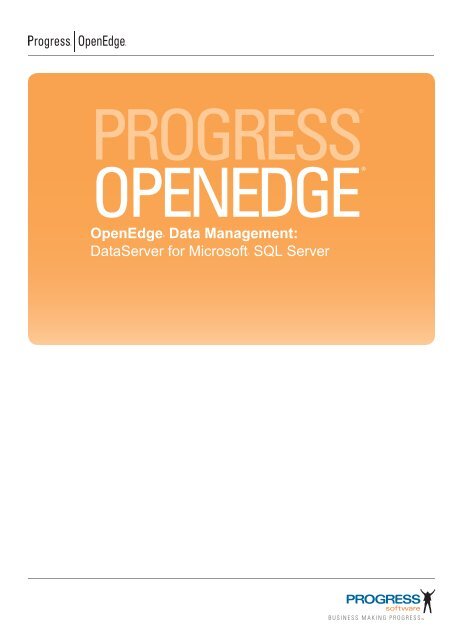 OpenEdge Data Management: DataServer for Microsoft SQL Server