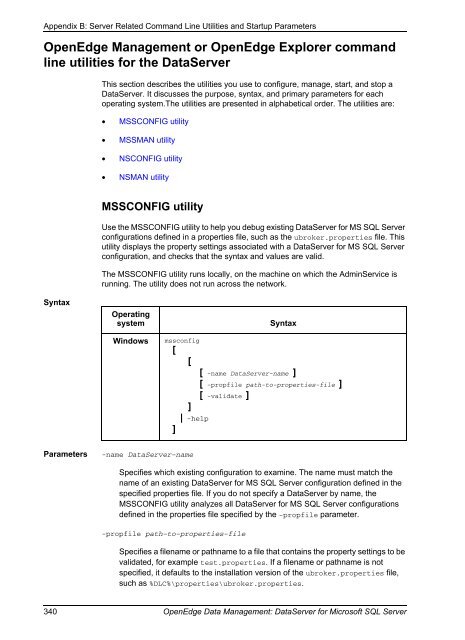 OpenEdge Data Management: DataServer for Microsoft SQL Server