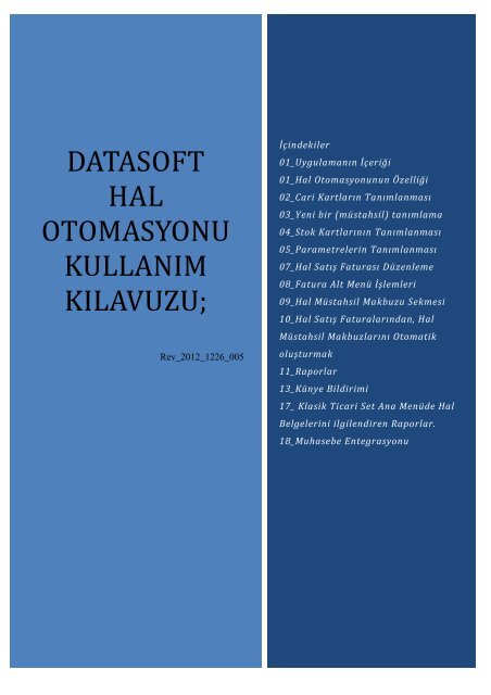 Datasoft Hal Otomasyonu Kullanim Kilavuzu