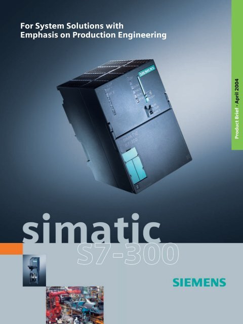 SIMATIC S7-300 - For System Solutions with Emphasis on ...