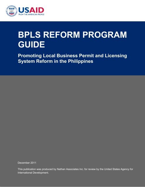 BPLS Reform Program Guide - National Computer Center