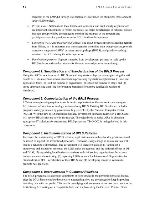 BPLS Reform Program Guide - National Computer Center