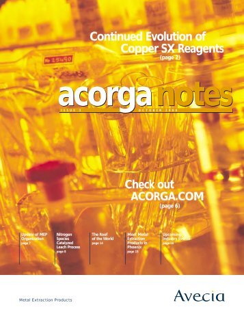 Continued Evolution of Copper SX Reagents - CYTEC Industries