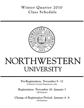 Winter Quarter 2010 Class Schedule - Office of the Registrar ...