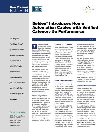 Belden®Introduces Home Automation Cables With Verified - Protel