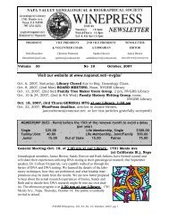 October 2007 WinePress - Napa Valley Genealogical and ...