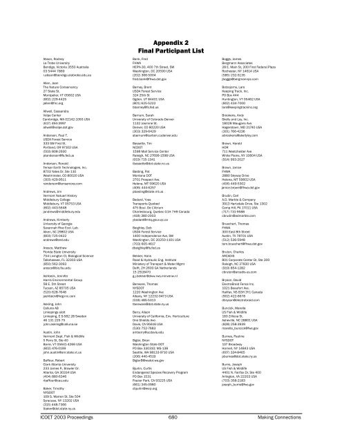 Appendix 2 Final Participant List - icoet