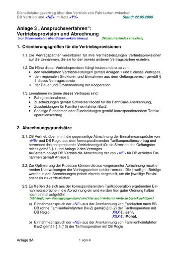 Anlage 3 „Anspruchsverfahren“: Vertriebsprovision und ... - TBNE