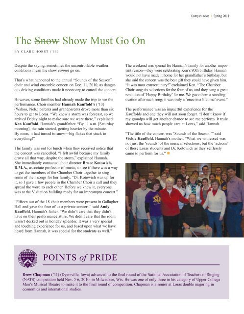 THE LORAS COLLEGE MAGAZINE | VOL. 59 | NO. 1 | WINTER 2010