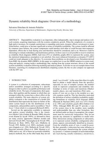 Dynamic reliability block diagrams: Overview of a methodology