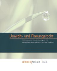 Umwelt- und Planungsrecht - Redeker Sellner Dahs