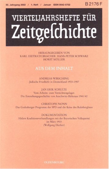 VIERTELJAHRSHEFTE FÜR Zeitgeschichte - Institut für Zeitgeschichte