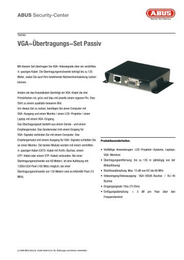 VGA-Übertragungs-Set Passiv